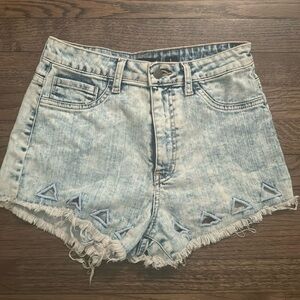 Hidden Jean Short with Cutouts